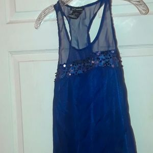 Blue sequin top..size small